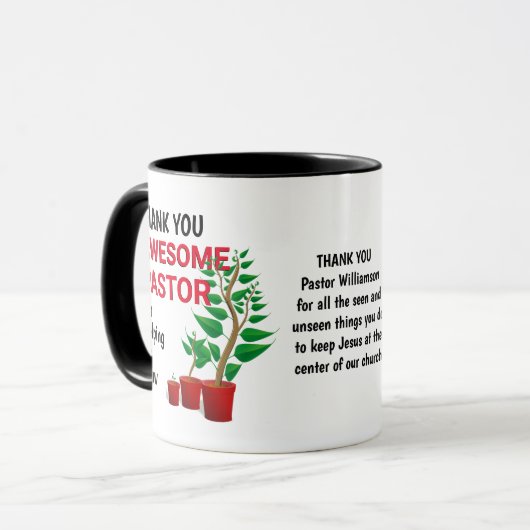 Bedankt voor je Geweldige waardering voor PASTOR Mok (Voorkant links)