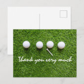 Bedankt voor je golfer met golfbal op groen briefkaart (Voorkant / Achterkant)
