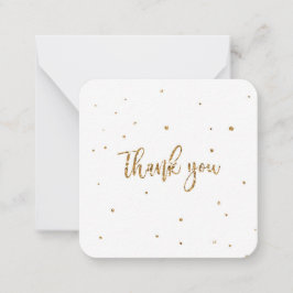 Bedankt voor je gouden glitter op wit notitiekaartje