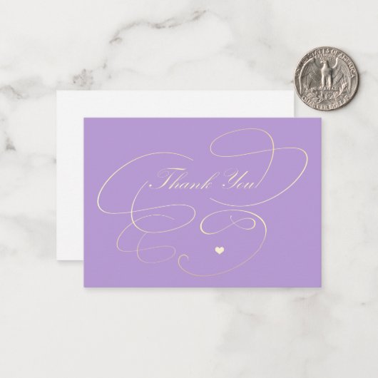 Bedankt voor je gouden script, eenvoudig elegant p notitiekaartje (Voorkant / Achterkant in situ)