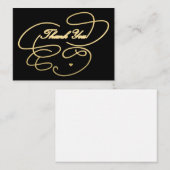 Bedankt voor je gouden script, eenvoudig elegant z notitiekaartje (Voorkant / Achterkant)