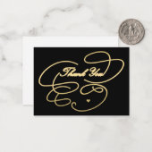 Bedankt voor je gouden script, eenvoudig elegant z notitiekaartje (Voorkant / Achterkant in situ)