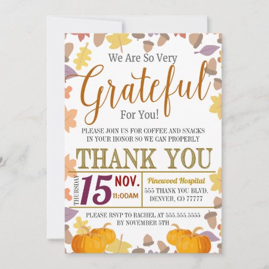 Bedankt voor je Herfst Appreciation Invitation Kaart (Voorkant)