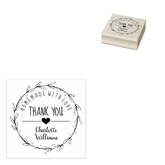 Bedankt voor je homemade met de rubber stempel van (Gestempeld)