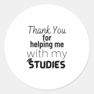 Bedankt voor je hulp bij mijn studies ronde sticker