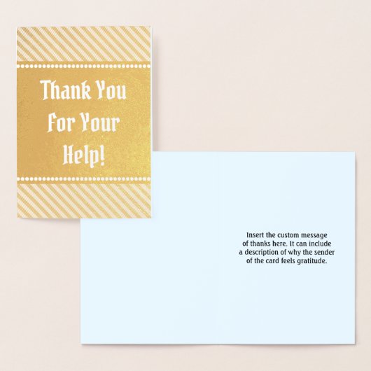 "Bedankt voor je hulp!" Wenskaart Folie Kaarten (Display)