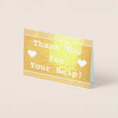 "Bedankt voor je hulp!" Wenskaart Folie Kaarten (Voorkant)