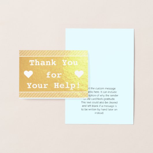 "Bedankt voor je hulp!" Wenskaart Folie Kaarten (Display)