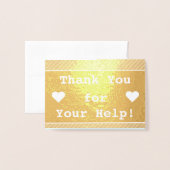 "Bedankt voor je hulp!" Wenskaart Folie Kaarten (Voorkant met envelop)