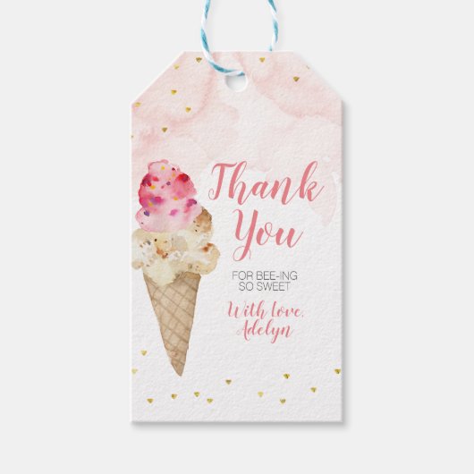 Bedankt voor je ijsje Vrijgezellenfeest Favor Cadeaulabel (Voorkant)