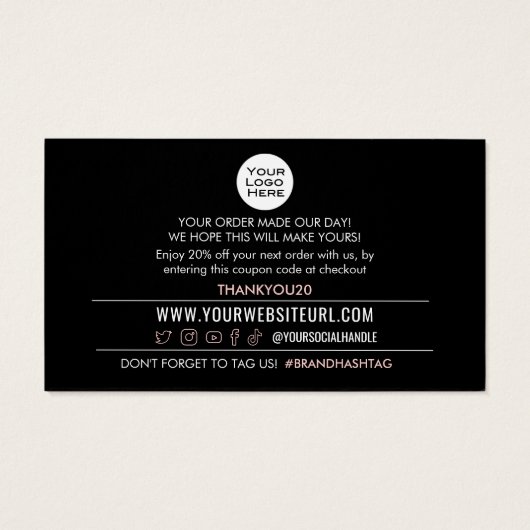 Bedankt voor je Kaart voor korting op aankoop (Achterkant)