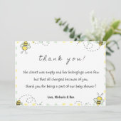 Bedankt voor je kaarten, Baby shower mama om meisj (Staand voorkant)