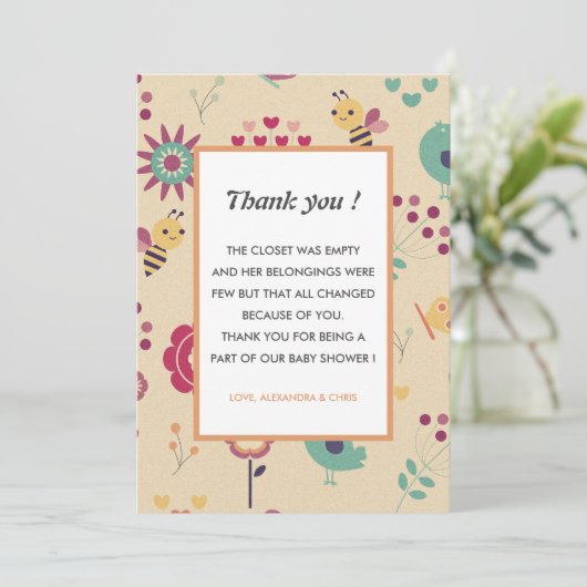 Bedankt voor je kaarten Cute Whimsical (Staand voorkant)