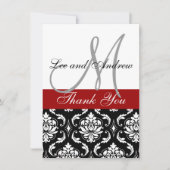 Bedankt voor je kaarten met Monogram Names Red Dam (Voorkant)