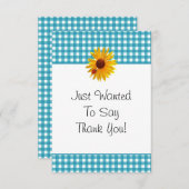 Bedankt voor je kaarten Summer Sunflower Gingham (Voorkant / Achterkant)
