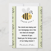 Bedankt voor je kaarten Zoet je Baby shower. (Voorkant)