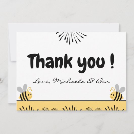 Bedankt voor je kaarten Zoet je Baby shower. (Voorkant)