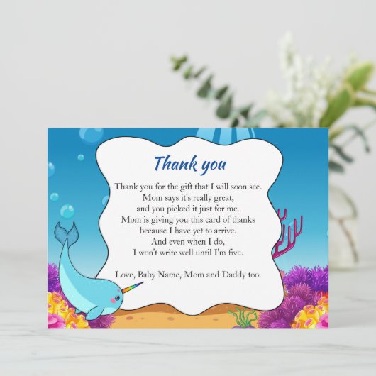 Bedankt voor je kaartverhaal onder de zee kaart (Staand voorkant)