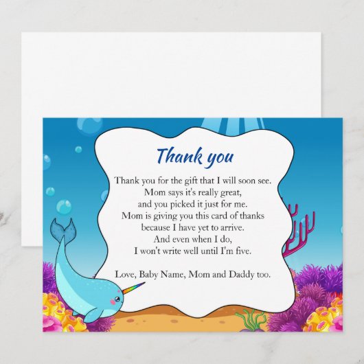 Bedankt voor je kaartverhaal onder de zee kaart (Voorkant / Achterkant)