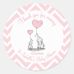 Bedankt voor je komst Baby Meisje Shower Ronde Sticker