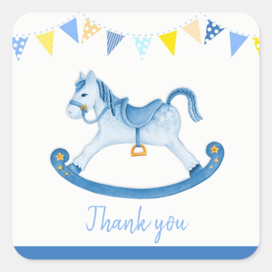 Bedankt voor je komst baby shower stickers Jongen  (Voorkant)