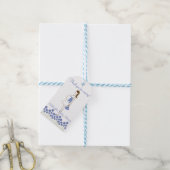 Bedankt voor je komst! Blauw Silhouet Baby shower Cadeaulabel (Met Touw)