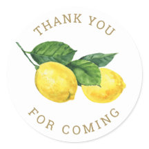 Bedankt voor je komst. Citrus lemon baby shower