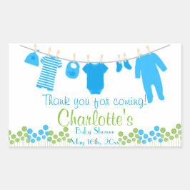 Bedankt voor je komst! Clothesline-Baby shower Rechthoekige Sticker