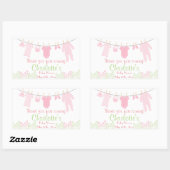 Bedankt voor je komst! Clothesline-Baby shower Rechthoekige Sticker (Vel)