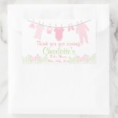 Bedankt voor je komst! Clothesline-Baby shower Rechthoekige Sticker (Tas)