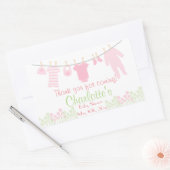 Bedankt voor je komst! Clothesline-Baby shower Rechthoekige Sticker (Envelop)