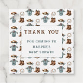Bedankt voor je komst Cowboy Baby shower Bedankjes Labels (Voorkant)