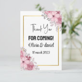 Bedankt voor je komst Hartelijk dank (Staand voorkant)