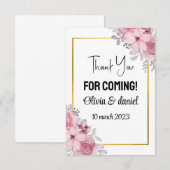 Bedankt voor je komst Hartelijk dank (Voorkant / Achterkant)