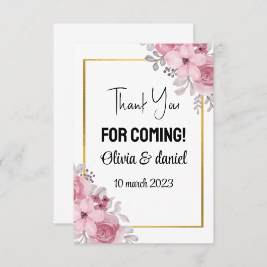 Bedankt voor je komst Hartelijk dank (Voorkant / Achterkant)