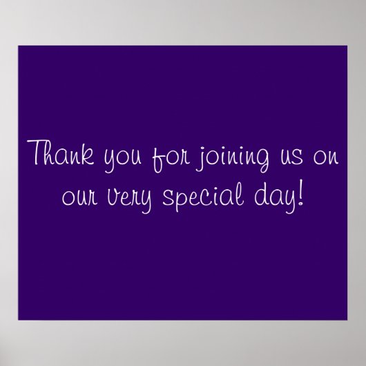 Bedankt voor je komst in het Paars en wit Poster (Voorkant)