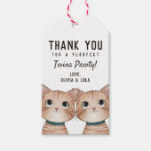 Bedankt voor je komst met leuke tweeling kittens cadeaulabel (Voorkant)