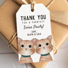 Bedankt voor je komst met leuke tweeling kittens cadeaulabel