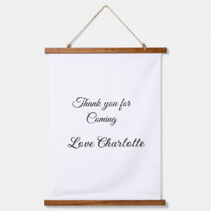 bedankt voor je komst naam sms'je hangend wandkleed