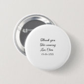 bedankt voor je komst naam sms'je ronde button 5,7 cm (Voorkant /achterkant)