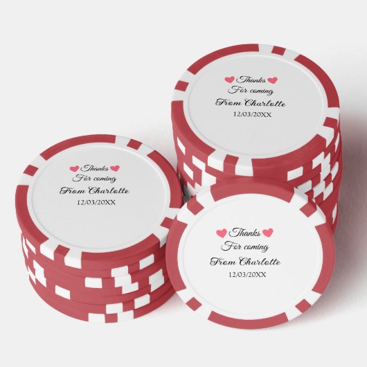 bedankt voor je komst naam toevoegen tekstbericht  poker chips (Opstapeling)