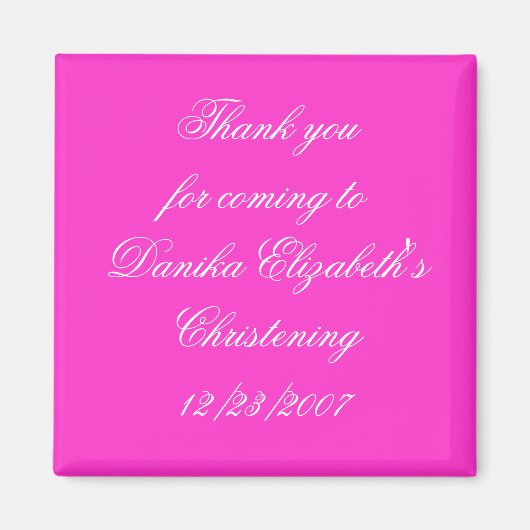 Bedankt voor je komst naar Danika Elizabeth's Chri Magneet (Voorkant)