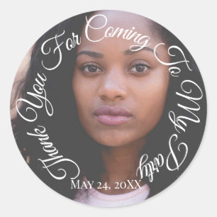 Bedankt voor je komst naar de foto van mijn partij ronde sticker