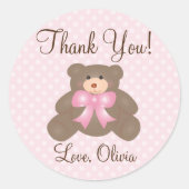 Bedankt voor je komst naar het Baby shower van Ted Ronde Sticker (Voorkant)