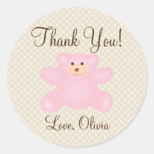 Bedankt voor je komst naar het Baby shower van Ted Ronde Sticker