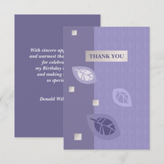 Bedankt voor je komst naar mijn Birthday Flat Kaar Kaart (Voorkant / Achterkant)