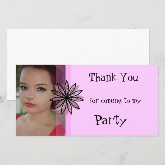 Bedankt voor je komst naar mijn partijfotokaart (Voorkant / Achterkant)