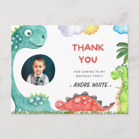 Bedankt voor je komst naar mijn verjaardagsfeestje aankondigingskaart (Voorkant)