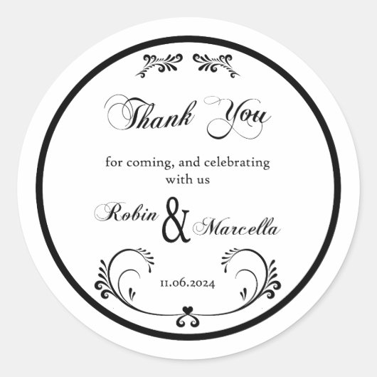 Bedankt voor je komst ronde sticker (Voorkant)
