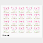 Bedankt voor je komst! Roze Clothesline Baby showe Vierkante Sticker (Vel)